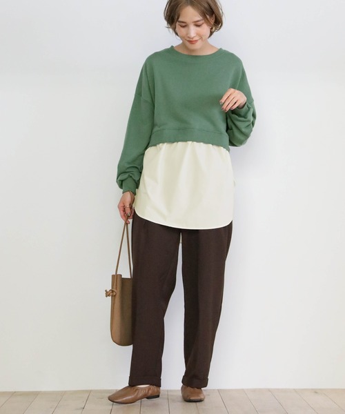 select MOCA（セレクトモカ）の「シャツドッキングプルオーバー（シャツ/ブラウス・レディース・サックスブルー/アイボリー/ライトカーキ/カーキオリーブ/チャコールグレー・FREE）」の14枚目の写真