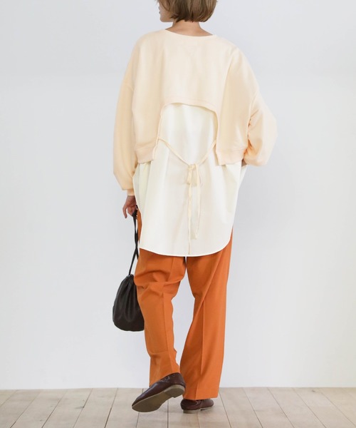 select MOCA（セレクトモカ）の「シャツドッキングプルオーバー（シャツ/ブラウス・レディース・サックスブルー/アイボリー/ライトカーキ/カーキオリーブ/チャコールグレー・FREE）」の18枚目の写真