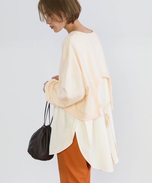 select MOCA（セレクトモカ）の「シャツドッキングプルオーバー（シャツ/ブラウス・レディース・サックスブルー/アイボリー/ライトカーキ/カーキオリーブ/チャコールグレー・FREE）」の19枚目の写真