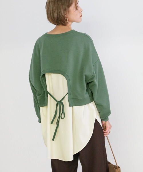 select MOCA（セレクトモカ）の「シャツドッキングプルオーバー（シャツ/ブラウス・レディース・サックスブルー/アイボリー/ライトカーキ/カーキオリーブ/チャコールグレー・FREE）」の20枚目の写真