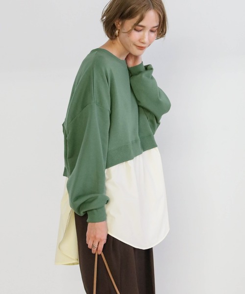 select MOCA（セレクトモカ）の「シャツドッキングプルオーバー（シャツ/ブラウス・レディース・サックスブルー/アイボリー/ライトカーキ/カーキオリーブ/チャコールグレー・FREE）」の22枚目の写真