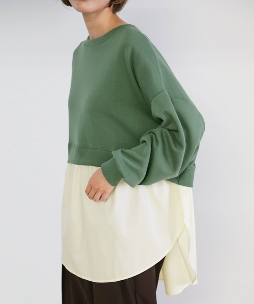 select MOCA（セレクトモカ）の「シャツドッキングプルオーバー（シャツ/ブラウス・レディース・サックスブルー/アイボリー/ライトカーキ/カーキオリーブ/チャコールグレー・FREE）」の21枚目の写真