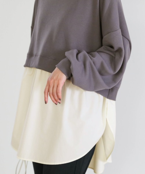 select MOCA（セレクトモカ）の「シャツドッキングプルオーバー（シャツ/ブラウス・レディース・サックスブルー/アイボリー/ライトカーキ/カーキオリーブ/チャコールグレー・FREE）」の8枚目の写真