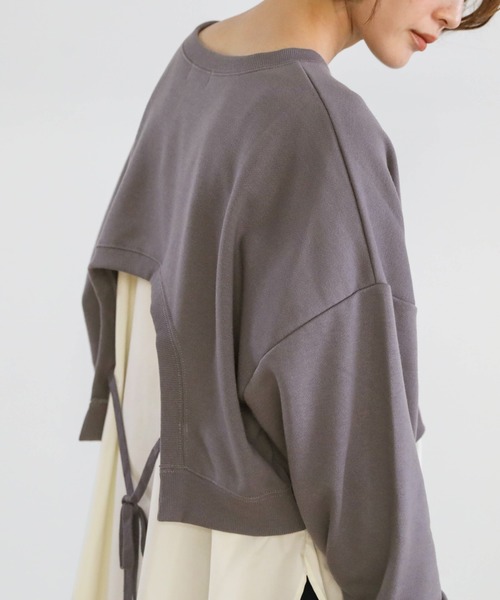 select MOCA（セレクトモカ）の「シャツドッキングプルオーバー（シャツ/ブラウス・レディース・サックスブルー/アイボリー/ライトカーキ/カーキオリーブ/チャコールグレー・FREE）」の6枚目の写真