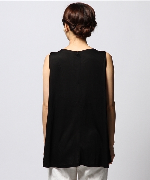 FIGARO Paris（フィガロパリ）の「◆レーヨンキュプラ天竺 ノースリーブフレアプルオーバー（Tシャツ/カットソー・レディース・ブラック/レッド・FREE）」の5枚目の写真