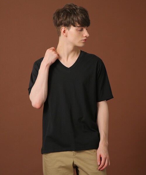 DRESSTERIOR（ドレステリア）の「◆天竺オーガニックコットン（綿）VネックTシャツ（Tシャツ/カットソー・メンズ・ホワイト/ブラック・90/91/92）」の10枚目の写真