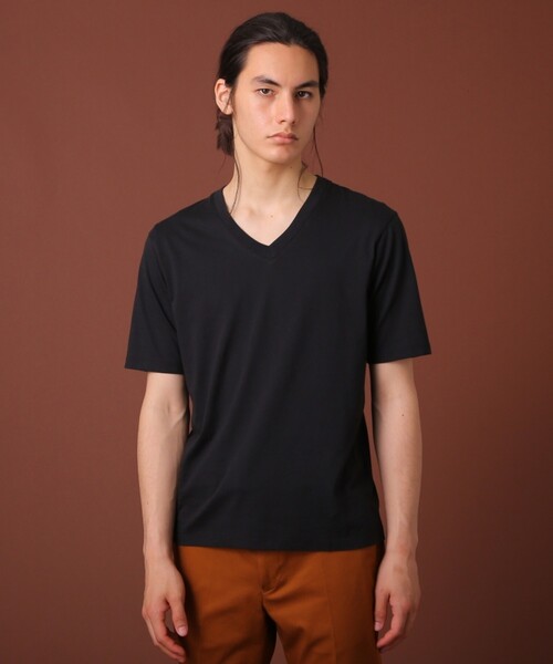 DRESSTERIOR（ドレステリア）の「◆天竺オーガニックコットン（綿）VネックTシャツ（Tシャツ/カットソー・メンズ・ホワイト/ブラック・90/91/92）」の8枚目の写真