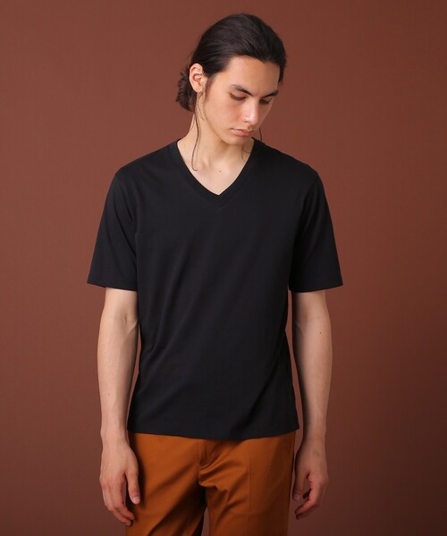 DRESSTERIOR（ドレステリア）の「◆天竺オーガニックコットン（綿）VネックTシャツ（Tシャツ/カットソー・メンズ・ホワイト/ブラック・90/91/92）」の7枚目の写真