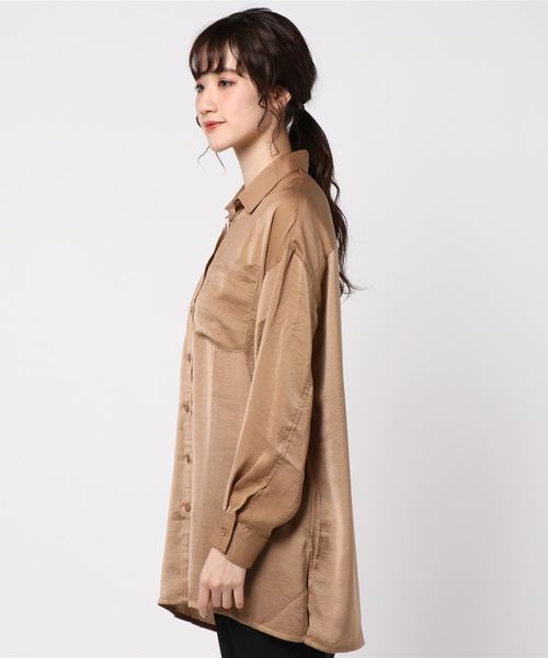 ulu(ウル)の「Vintage satin shirt(シャツ/ブラウス・レディース・グレー/ピンク/キャメル・FREE)」の12枚目の写真