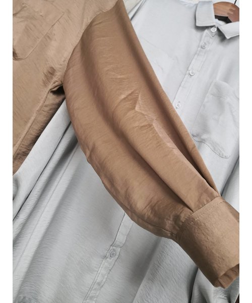 ulu(ウル)の「Vintage satin shirt(シャツ/ブラウス・レディース・グレー/ピンク/キャメル・FREE)」の8枚目の写真