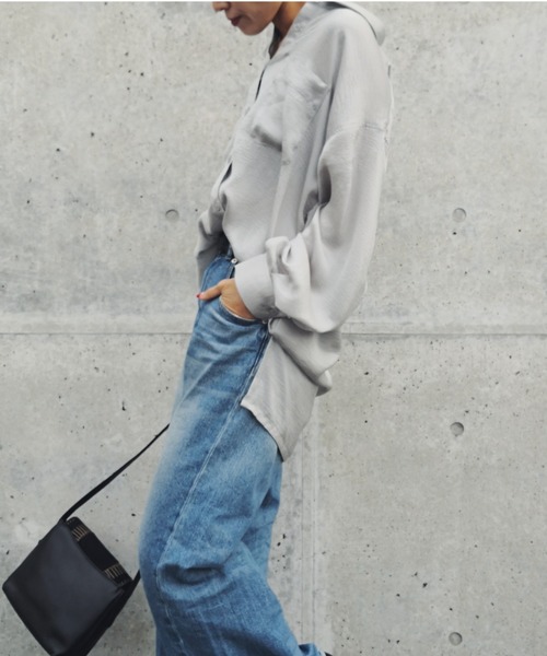 ulu(ウル)の「Vintage satin shirt(シャツ/ブラウス・レディース・グレー/ピンク/キャメル・FREE)」の21枚目の写真