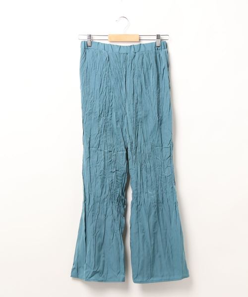 STYLEBLOCK(スタイルブロック)の「シアー素材ツイルワッシャープリーツパンツ(その他パンツ・レディース・ブルー/ターコイズブルー/ベージュ/パープル/ライトグレー/マスタード・M)」の3枚目の写真