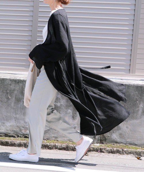 reca（レカ）の「スラブガーゼロングカーディガン（カーディガン/ボレロ・レディース・ブラック/ベージュ/アイボリー/グリーン系その他・M/L）」の15枚目の写真