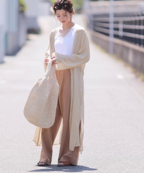 reca（レカ）の「スラブガーゼロングカーディガン（カーディガン/ボレロ・レディース・ブラック/ベージュ/アイボリー/グリーン系その他・M/L）」の21枚目の写真