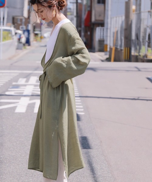 reca（レカ）の「スラブガーゼロングカーディガン（カーディガン/ボレロ・レディース・ブラック/ベージュ/アイボリー/グリーン系その他・M/L）」の22枚目の写真