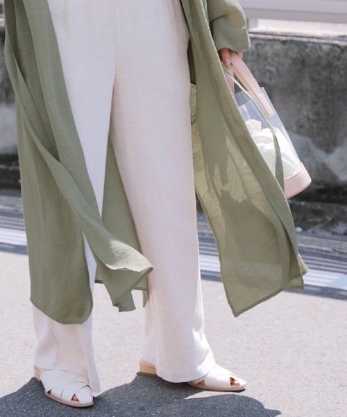 reca（レカ）の「スラブガーゼロングカーディガン（カーディガン/ボレロ・レディース・ブラック/ベージュ/アイボリー/グリーン系その他・M/L）」の18枚目の写真