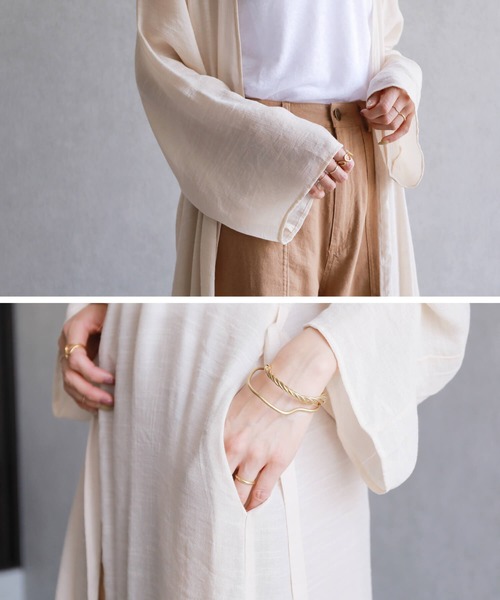 reca（レカ）の「スラブガーゼロングカーディガン（カーディガン/ボレロ・レディース・ブラック/ベージュ/アイボリー/グリーン系その他・M/L）」の16枚目の写真