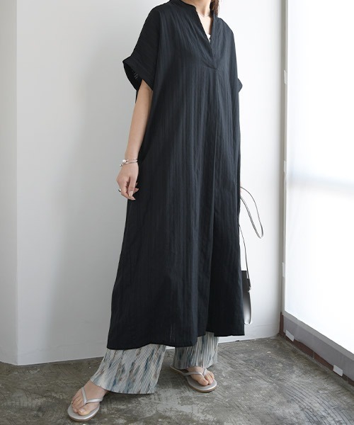 and it_（アンドイット）の「コットンドビースキッパーワンピース（ワンピース・レディース・グレー/グリーン/ブラック/アイボリー/ブラウン・M/L）」の3枚目の写真