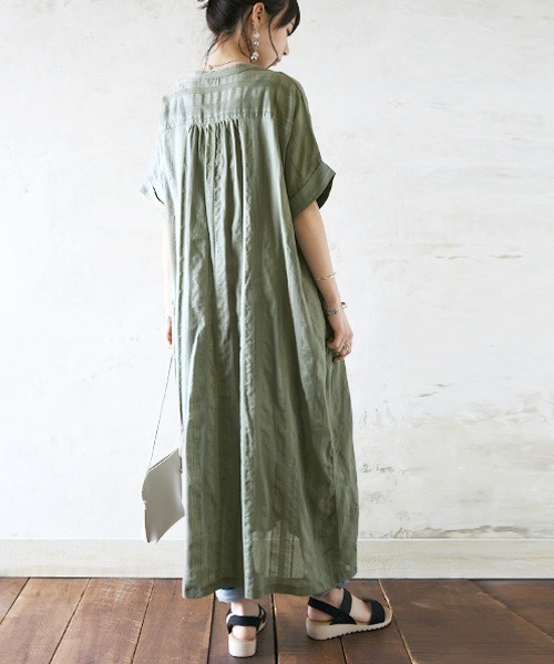 and it_（アンドイット）の「コットンドビースキッパーワンピース（ワンピース・レディース・グレー/グリーン/ブラック/アイボリー/ブラウン・M/L）」の8枚目の写真