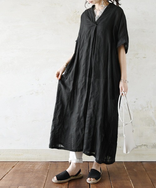 and it_（アンドイット）の「コットンドビースキッパーワンピース（ワンピース・レディース・グレー/グリーン/ブラック/アイボリー/ブラウン・M/L）」の20枚目の写真