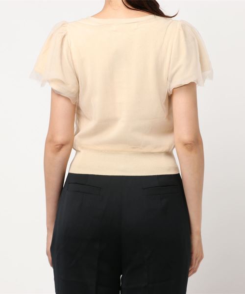 ROYAL PARTY(ロイヤルパーティー)の「チュール重ねトップス(Tシャツ/カットソー・レディース・ベージュ/パープル/オフホワイト・FREE)」の15枚目の写真