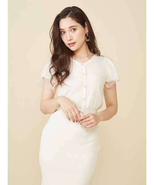 ROYAL PARTY(ロイヤルパーティー)の「チュール重ねトップス(Tシャツ/カットソー・レディース・ベージュ/パープル/オフホワイト・FREE)」の11枚目の写真