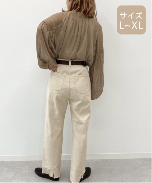 apres jour mignon(アプレジュールミニョン)の「【大きいサイズ】シアーチャイナブラウス【ZOZOTOWN限定アイテム】(シャツ/ブラウス・レディース・ブラック/ダークブラウン/ベージュ・X-LARGE)」の22枚目の写真