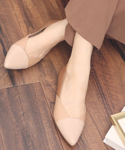 【セール】STE / 1270523 / バイカラーフラットパンプス（パンプス）｜L'avenue（ラヴェニュー）