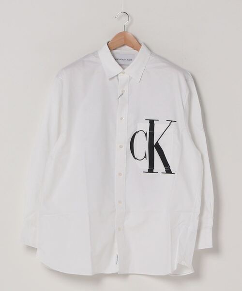 Calvin Klein Jeans（カルヴァンクラインジーンズ）の「CKロゴ グラフィック オーバーサイズ シャツ（シャツ/ブラウス・メンズ・ホワイト/ブラック・S/M/L/XL）」の14枚目の写真