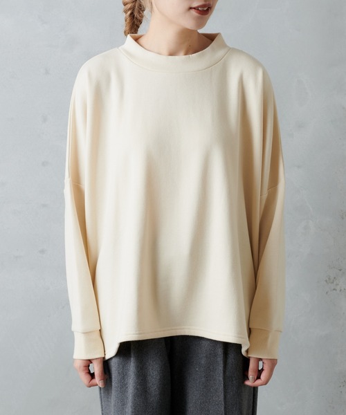 PUAL CE CIN(ピュアルセシン)の「モックネックプルオーバー(Tシャツ/カットソー・レディース・アイボリー/チャコール/ベージュ/グレイッシュベージュ・FREE)」の20枚目の写真