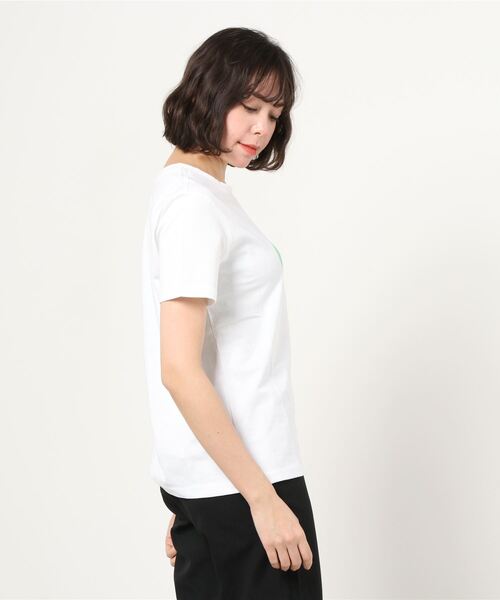 Calvin Klein Jeans(カルヴァンクラインジーンズ)の「ネオン ロゴ ショートスリーブ Tシャツ(Tシャツ/カットソー・レディース・ホワイト/ブラック・M/S/L/XS)」の3枚目の写真