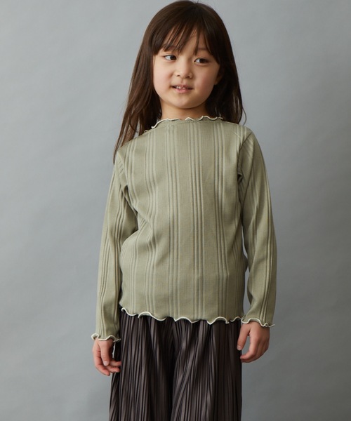 &yam(アンドヤム)の「ランダムリブ2ウェイプルオーバー(Tシャツ/カットソー・キッズ・ブラック/グリーン系その他2/オレンジ/ベージュ/グレー/パープル/ホワイト/グリーン系その他・110-120cm/140-150cm/120-130cm/130-140cm/150-160cm)」の7枚目の写真