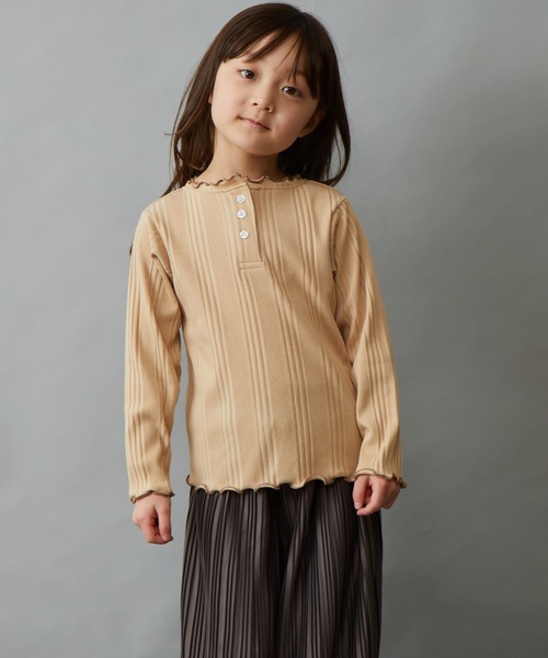 &yam(アンドヤム)の「ランダムリブ2ウェイプルオーバー(Tシャツ/カットソー・キッズ・ブラック/グリーン系その他2/オレンジ/ベージュ/グレー/パープル/ホワイト/グリーン系その他・110-120cm/140-150cm/120-130cm/130-140cm/150-160cm)」の10枚目の写真