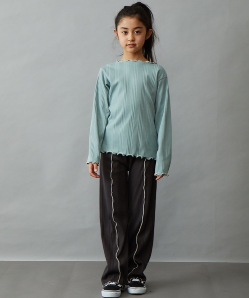 &yam(アンドヤム)の「ランダムリブ2ウェイプルオーバー(Tシャツ/カットソー・キッズ・ブラック/グリーン系その他2/オレンジ/ベージュ/グレー/パープル/ホワイト/グリーン系その他・110-120cm/140-150cm/120-130cm/130-140cm/150-160cm)」の21枚目の写真