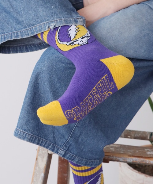 ZENITH（ゼニス）の「ZENITH/ゼニス × GRATEFUL DEAD/グレイトフルデッド STEAL YOUR FACE SOCKS ロングソックス ロック（ソックス/靴下・メンズ・イエロー/ブルー/ブラック×ブルー/ネイビー系1/グレー系1/ホワイト系1/レッド系1/パープル系1/イエロー系1・ONE SIZE）」の6枚目の写真