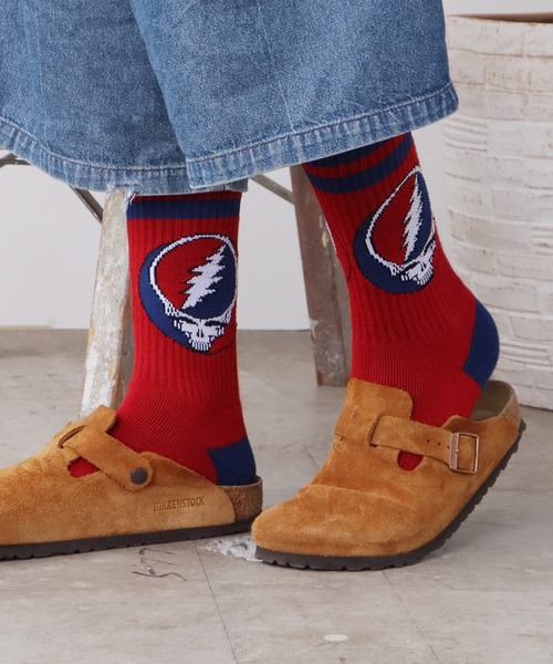ZENITH（ゼニス）の「ZENITH/ゼニス × GRATEFUL DEAD/グレイトフルデッド STEAL YOUR FACE SOCKS ロングソックス ロック（ソックス/靴下・メンズ・イエロー/ブルー/ブラック×ブルー/ネイビー系1/グレー系1/ホワイト系1/レッド系1/パープル系1/イエロー系1・ONE SIZE）」の9枚目の写真