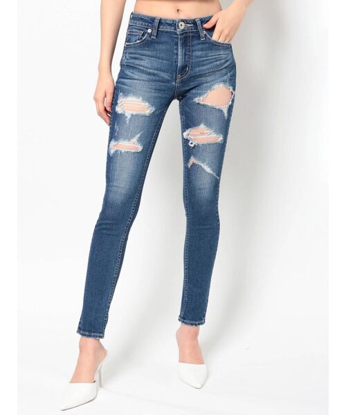 GYDA（ジェイダ）の「M/W Many rippedスキニーデニムパンツ（デニムパンツ・レディース・ブルー/ライトブルー・X-SMALL/SMALL/MEDIUM）」の10枚目の写真