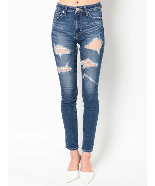 GYDA（ジェイダ）の「M/W Many rippedスキニーデニムパンツ（デニムパンツ・レディース・ブルー/ライトブルー・X-SMALL/SMALL/MEDIUM）」の6枚目の写真