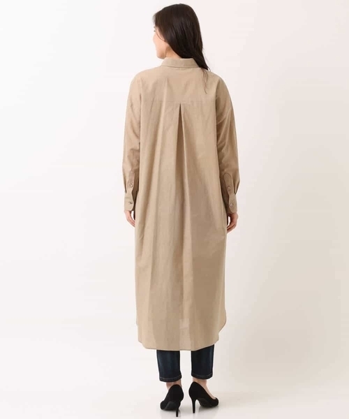 MK MICHEL KLEIN(エムケーミッシェルクラン)の「【洗える】マキシ丈シャツワンピース(シャツワンピース・レディース・ベージュ/ブラック・38)」の5枚目の写真