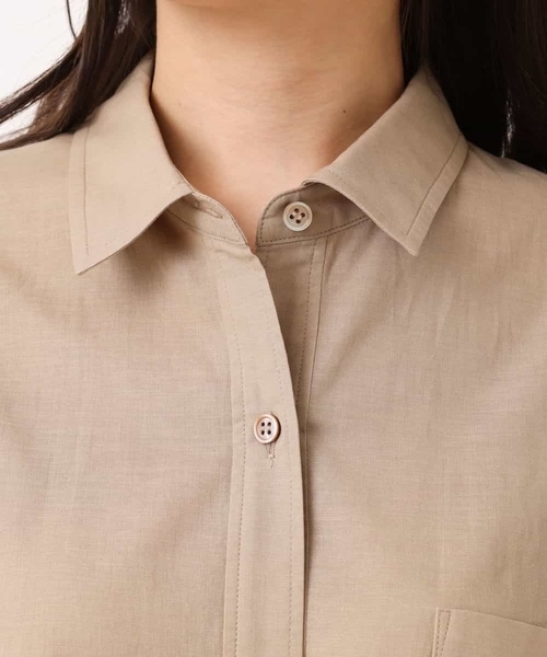 MK MICHEL KLEIN(エムケーミッシェルクラン)の「【洗える】マキシ丈シャツワンピース(シャツワンピース・レディース・ベージュ/ブラック・38)」の7枚目の写真