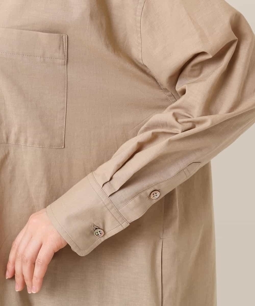 MK MICHEL KLEIN(エムケーミッシェルクラン)の「【洗える】マキシ丈シャツワンピース(シャツワンピース・レディース・ベージュ/ブラック・38)」の15枚目の写真