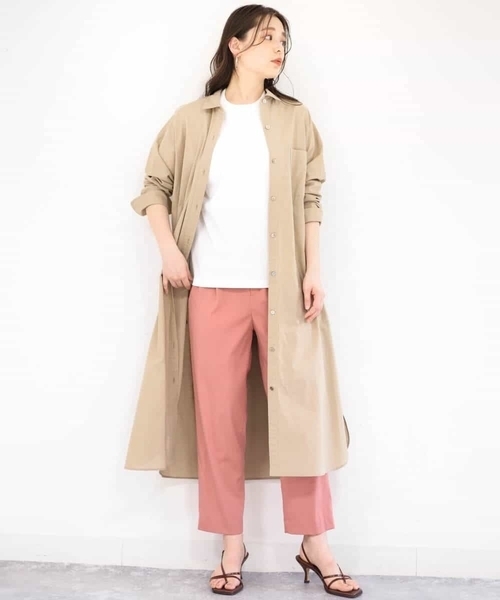 MK MICHEL KLEIN(エムケーミッシェルクラン)の「【洗える】マキシ丈シャツワンピース(シャツワンピース・レディース・ベージュ/ブラック・38)」の8枚目の写真