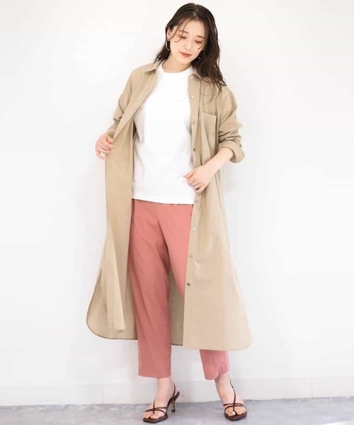 MK MICHEL KLEIN(エムケーミッシェルクラン)の「【洗える】マキシ丈シャツワンピース(シャツワンピース・レディース・ベージュ/ブラック・38)」の16枚目の写真