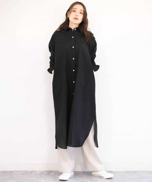 MK MICHEL KLEIN(エムケーミッシェルクラン)の「【洗える】マキシ丈シャツワンピース(シャツワンピース・レディース・ベージュ/ブラック・38)」の21枚目の写真