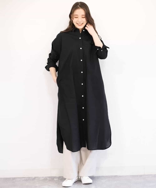 MK MICHEL KLEIN(エムケーミッシェルクラン)の「【洗える】マキシ丈シャツワンピース(シャツワンピース・レディース・ベージュ/ブラック・38)」の14枚目の写真