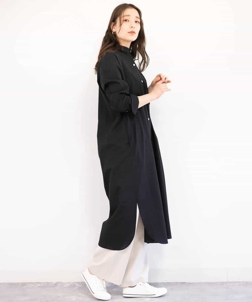 MK MICHEL KLEIN(エムケーミッシェルクラン)の「【洗える】マキシ丈シャツワンピース(シャツワンピース・レディース・ベージュ/ブラック・38)」の11枚目の写真