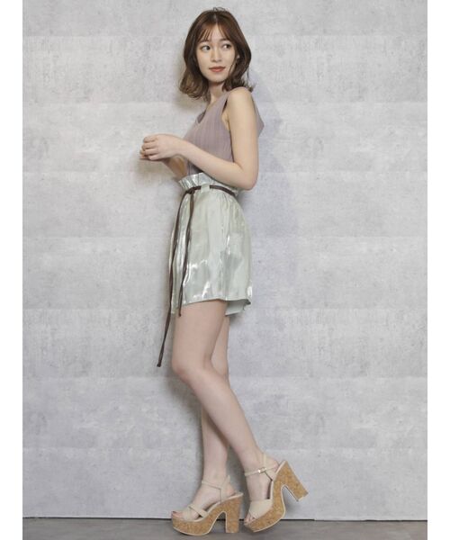 dazzlin（ダズリン）の「レザーライクリボンショートパンツ（その他パンツ・レディース・アイボリー/オレンジ/グリーン/パープル/ブラウン/ベージュ・SMALL/MEDIUM）」の19枚目の写真