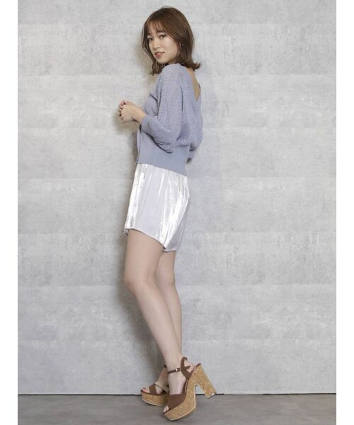 dazzlin（ダズリン）の「レザーライクリボンショートパンツ（その他パンツ・レディース・アイボリー/オレンジ/グリーン/パープル/ブラウン/ベージュ・SMALL/MEDIUM）」の21枚目の写真