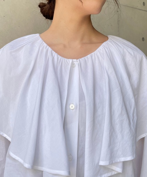 CAPRICIEUX LE'MAGE(カプリシューレマージュ)の「フリル襟シャツ(シャツ/ブラウス・レディース・ホワイト/ブラック/ホワイト系その他2/ブラック系その他2・FREE)」の10枚目の写真