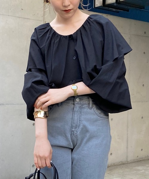 CAPRICIEUX LE'MAGE(カプリシューレマージュ)の「フリル襟シャツ(シャツ/ブラウス・レディース・ホワイト/ブラック/ホワイト系その他2/ブラック系その他2・FREE)」の13枚目の写真